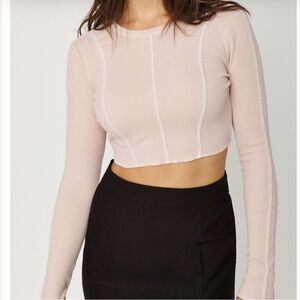 Garage Kylie Exposed Seams Long Sleeve Tee